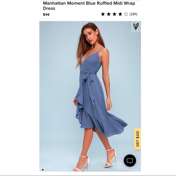 Lulus Dresses & Skirts - Lulu’s blue wrap dress size XL
